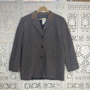 Vtg Harve Benard Wool Blend Plaid Blazer Womens 12 Academia Career School Girl